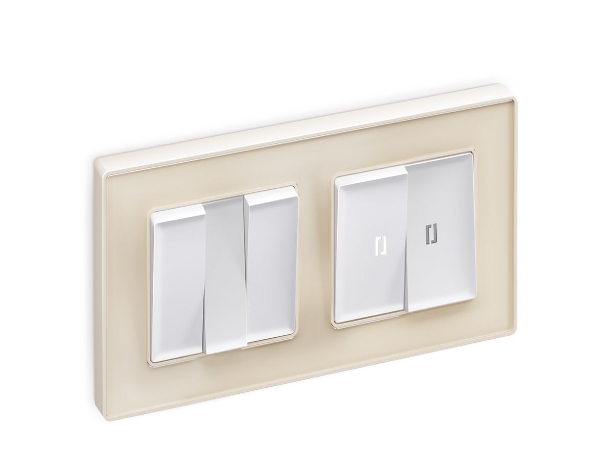 комплект механизма 2-кл проходного выключателя с подсветкой ambrella volt alfa ma124035