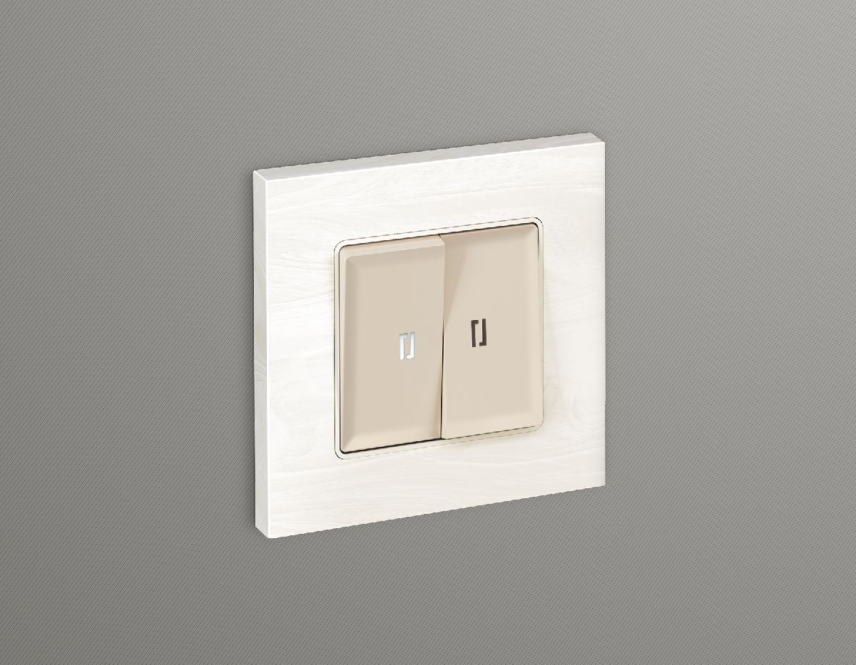 лицевая панель для выключателя двухклавишного с подсветкой ambrella volt alfa ap3240