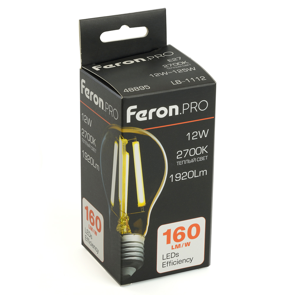 светодиодная лампа feron lb-1112 e27 12w 2700k 48895