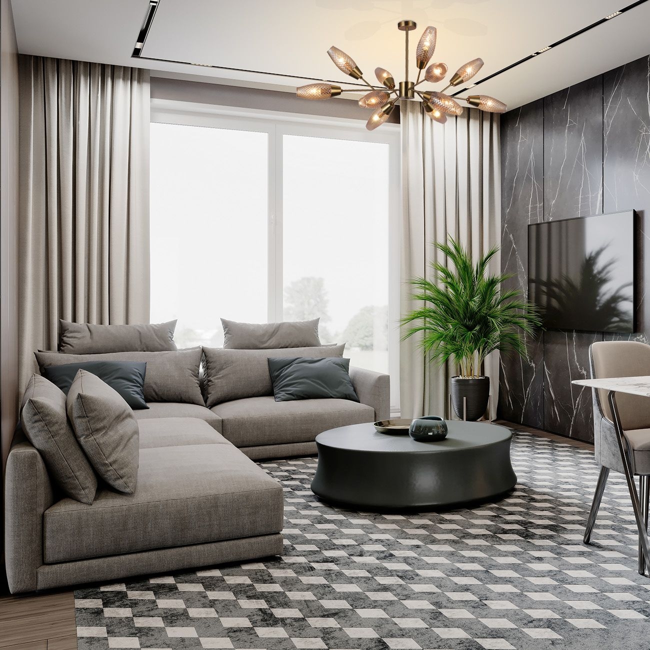 люстра на штанге escada desire 10165/12pl copper