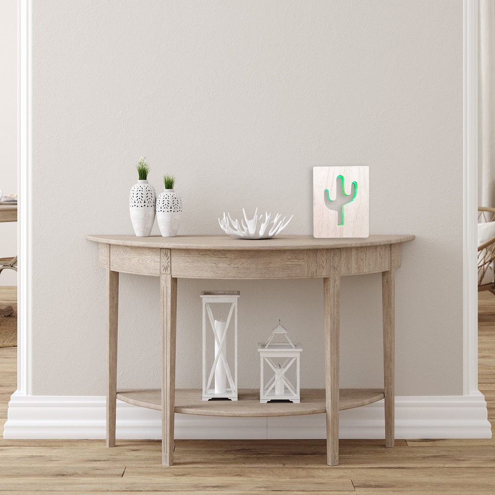 светодиодный ночник apeyron кактус зеленый 2хаа мдф 12-186