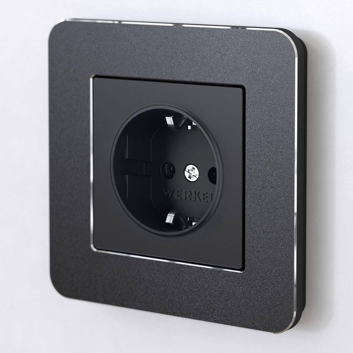 рамка werkel platinum на 1 пост черный алюминий w0012608 4690389184420