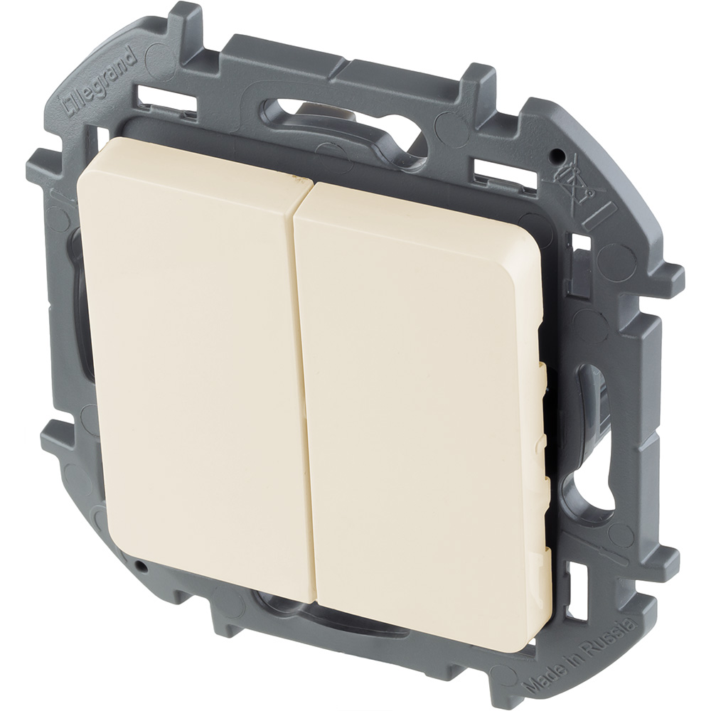 выключатель двухклавишный legrand inspiria 673621