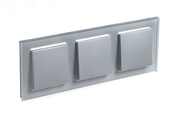 рамка 3-ая systeme electric atlasdesign nature стекло алюминий atn320303