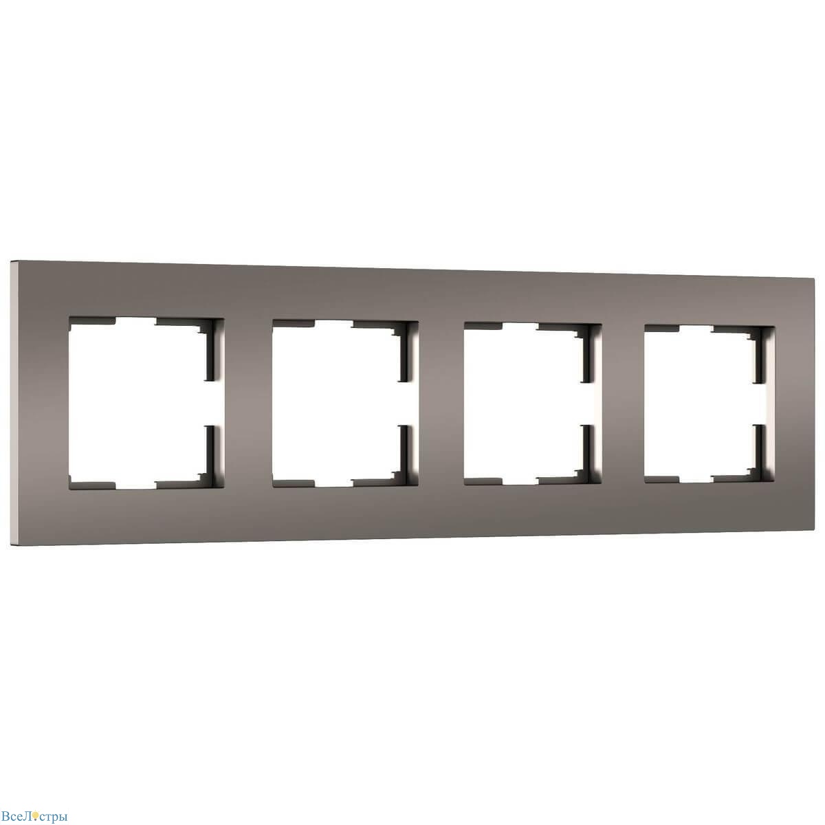 рамка на 4 поста werkel slab бронза матовый w0042963 4690389193538
