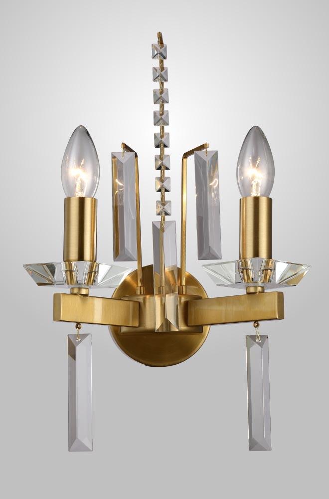 бра crystal lux marron ap2 brass