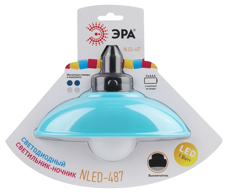 настенный светильник эра nled-487-1w-sw-bu б0051475