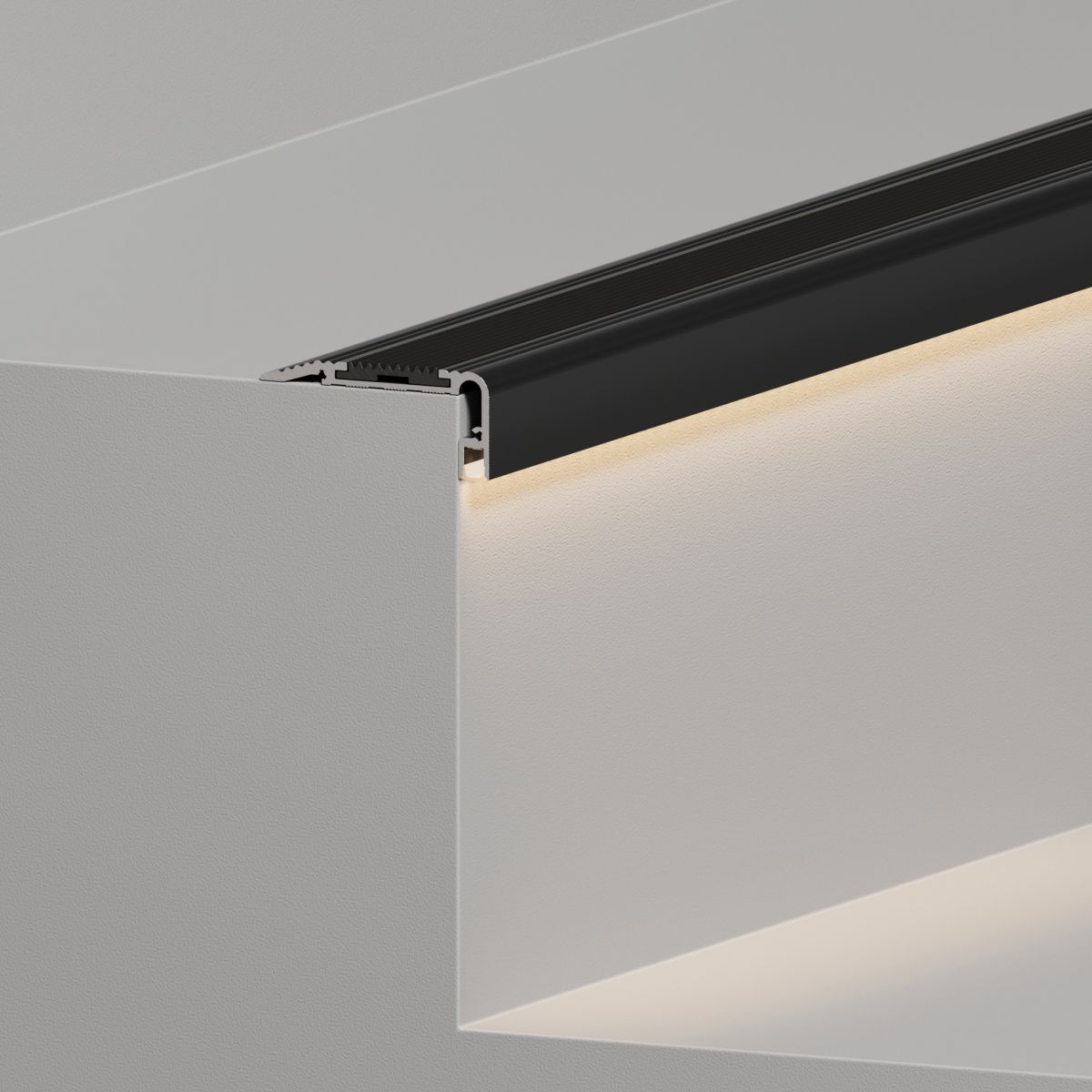 профиль arlight stair-w60-2000 anod black (алюминий) 060867