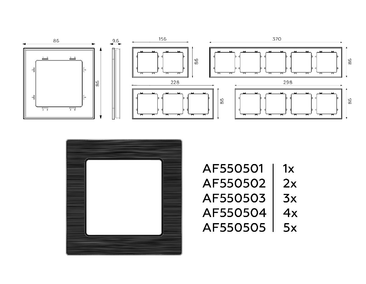 рамка трехместная ambrella volt platos af550503