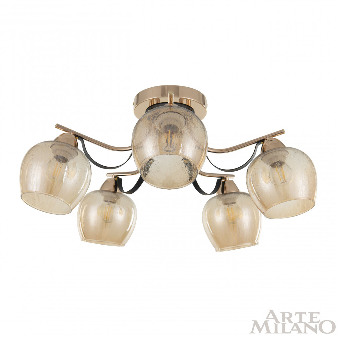 потолочная люстра arte milano amalfi 322306/5 fg+bk