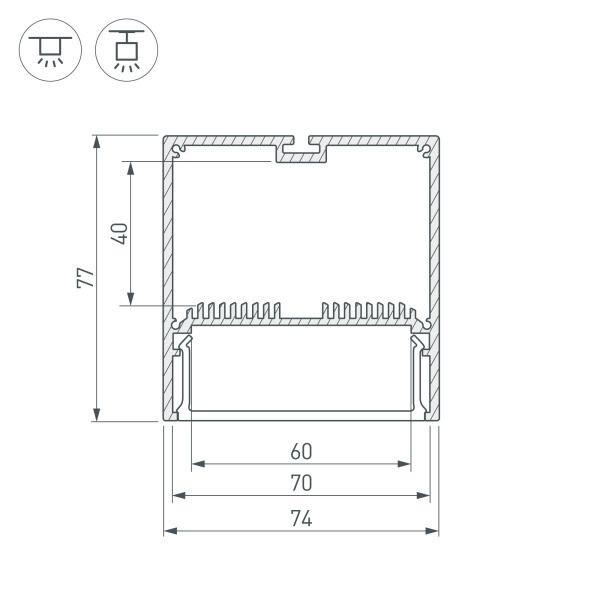 профиль arlight sl-line-7477-2000 black 029939
