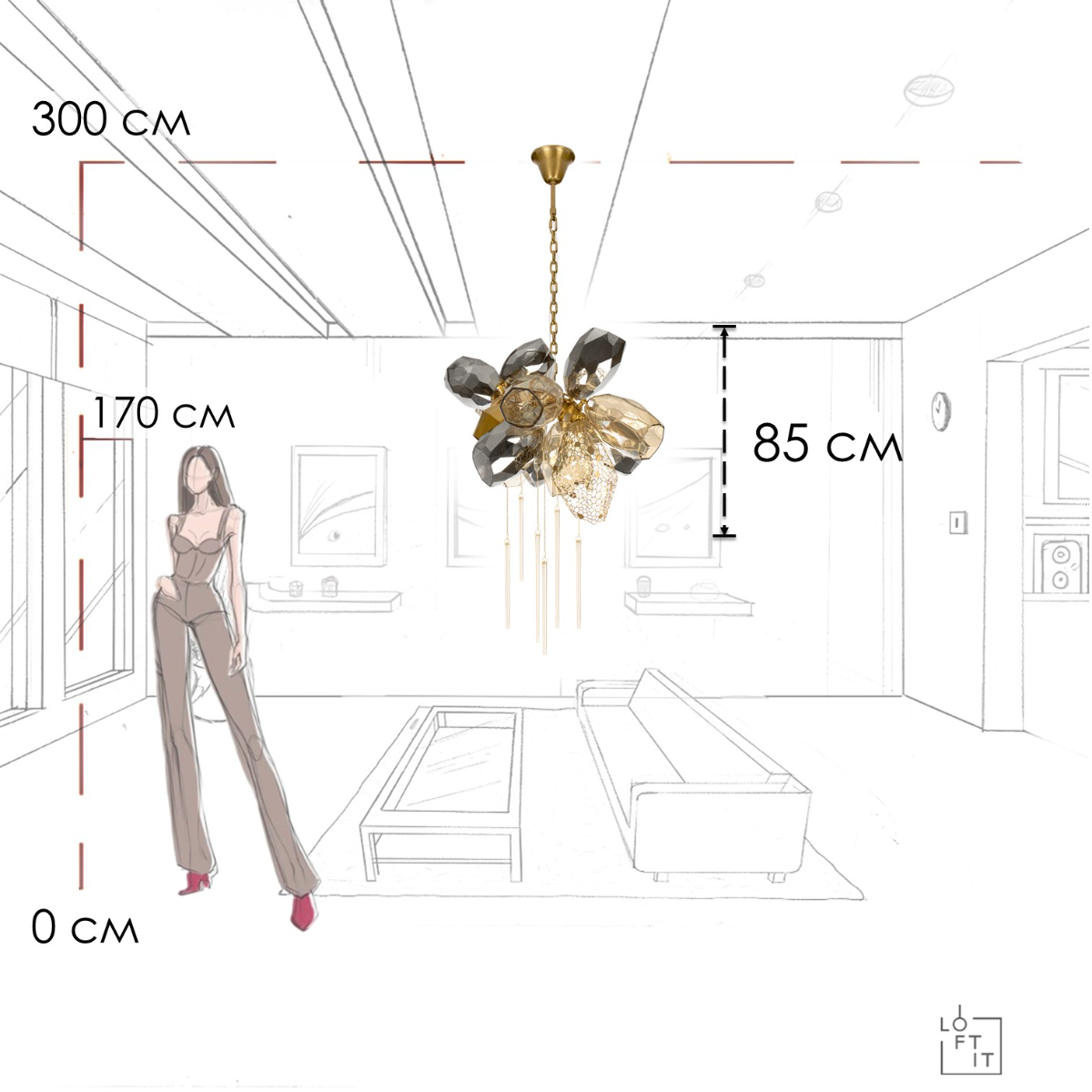 подвесная люстра loft it britannica 10401/800s