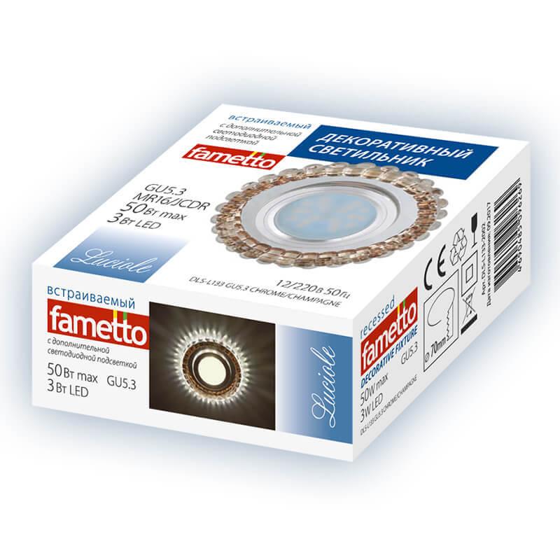 встраиваемый светильник fametto luciole dls-l132 gu5.3 chrome/gold