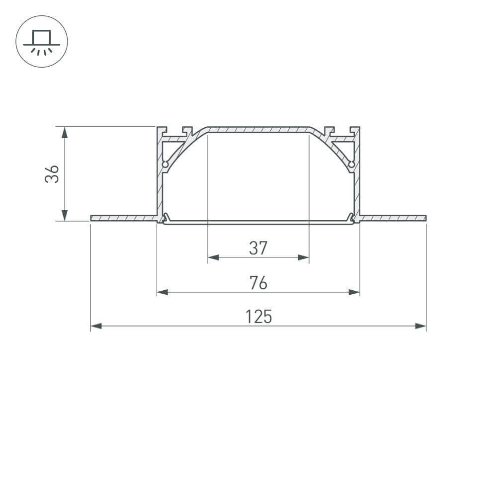 профиль arlight arh-linia72-fantom-2000 anod 025025