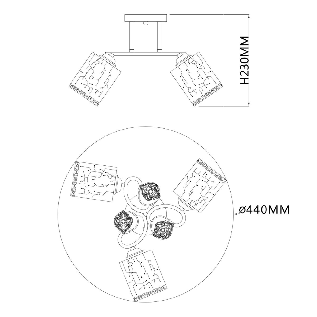 потолочная люстра escada neulia 1118/3pl