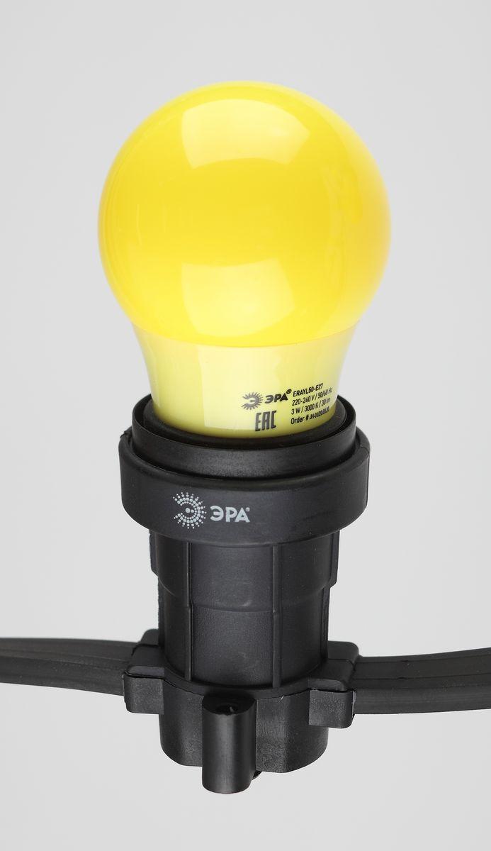 лампа светодиодная эра e27 3w 3000k желтая erayl50-e27 б0049581