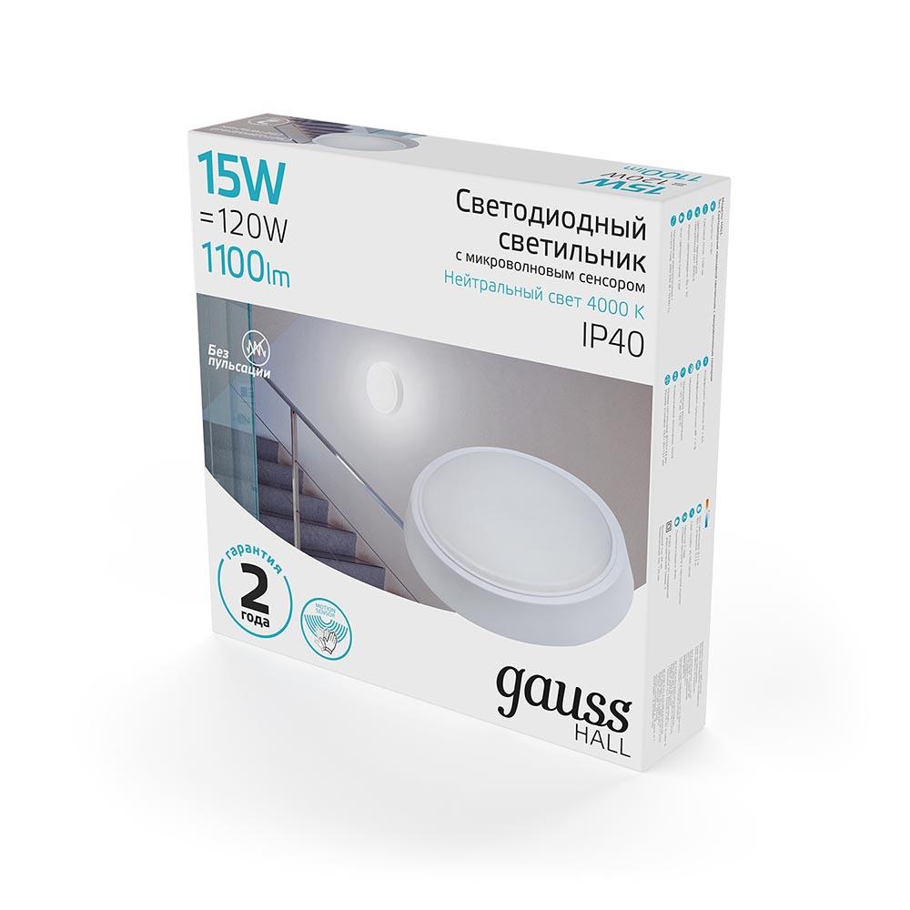 настенно-потолочный светодиодный светильник gauss hall 193411215-s
