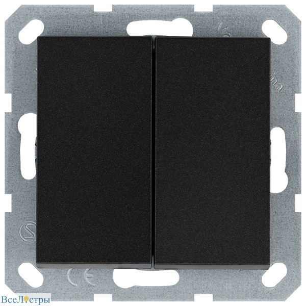 кнопка 2 клавишная с переключающим контактом 10а, 250в, цвет антрацит jasmart g3020b