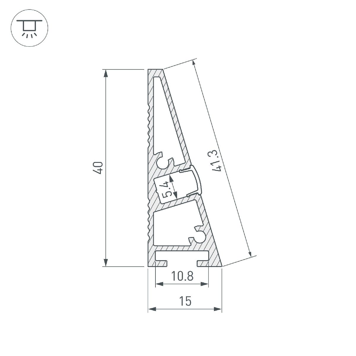 алюминиевый профиль arlight plintus-h40-2000 black 052398
