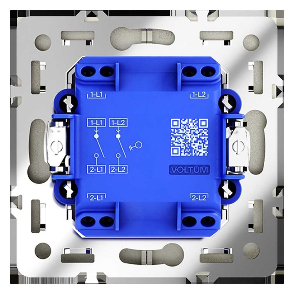выключатель встраиваемый voltum s70 двухклавишный 10а, (сталь) vls020105