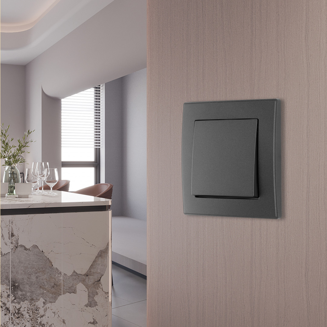 выключатель одноклавишный arte milano set06-1-30-1 black