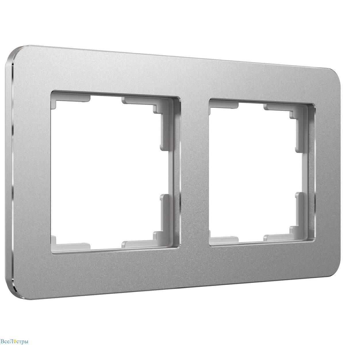 рамка werkel platinum на 2 поста алюминий w0022606 4690389184444