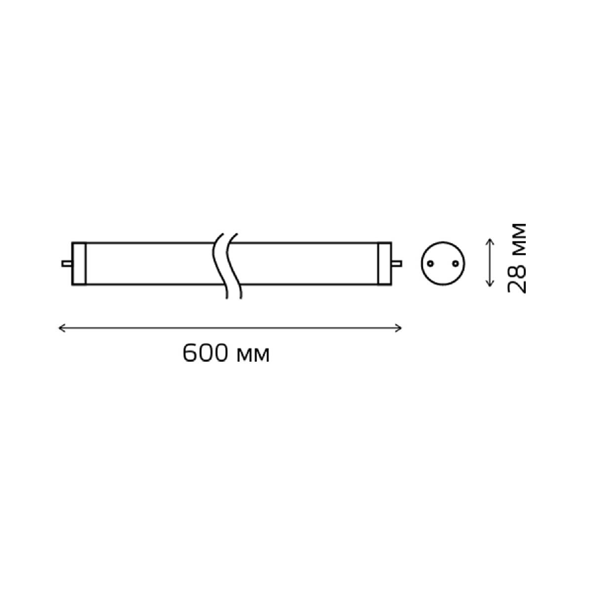 лампа светодиодная gauss g13 10w 6500k матовая 93030