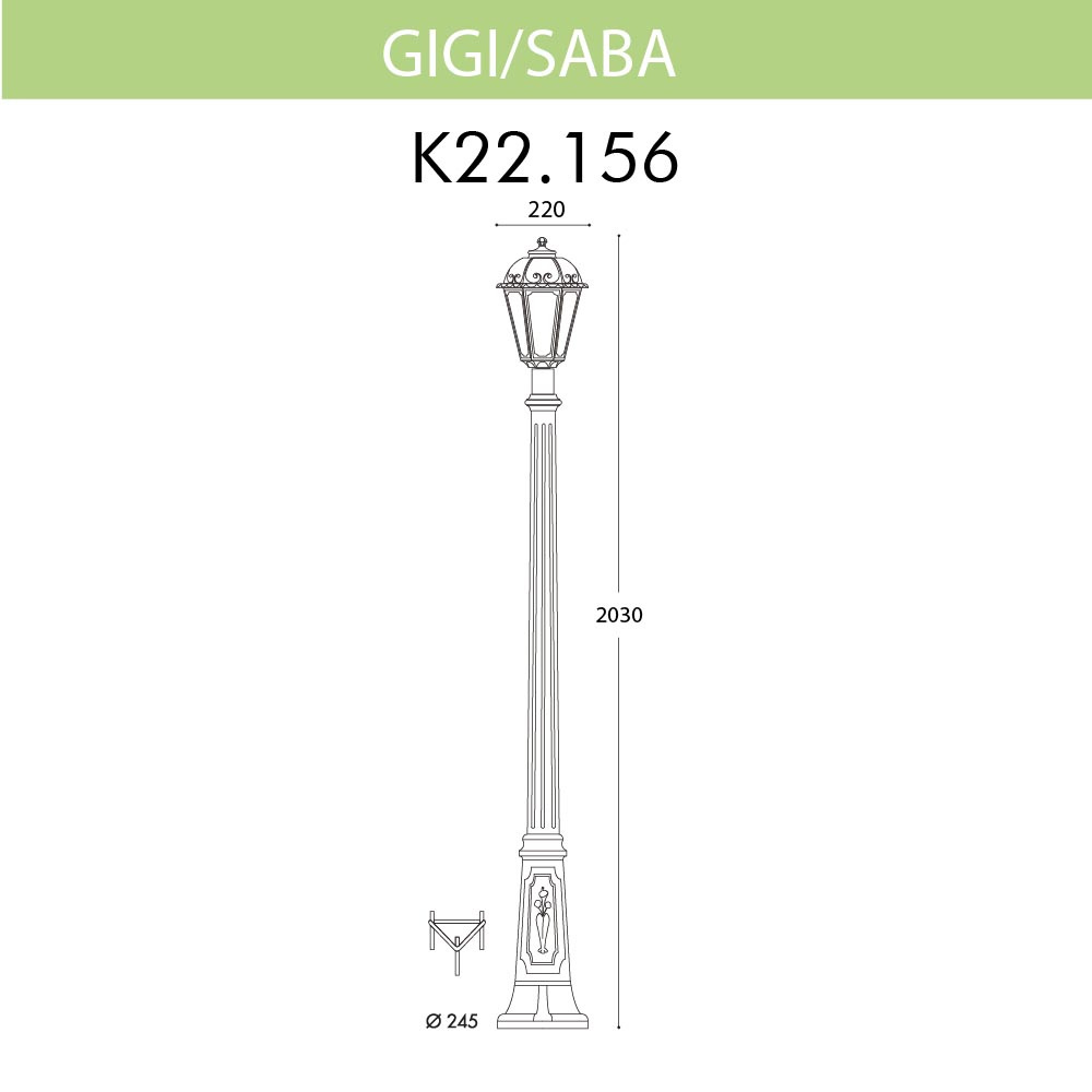 уличный фонарь fumagalli gigi/saba k22.156.000.bxf1r