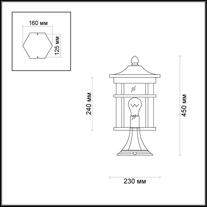 уличный светильник odeon light virta 4044/1b