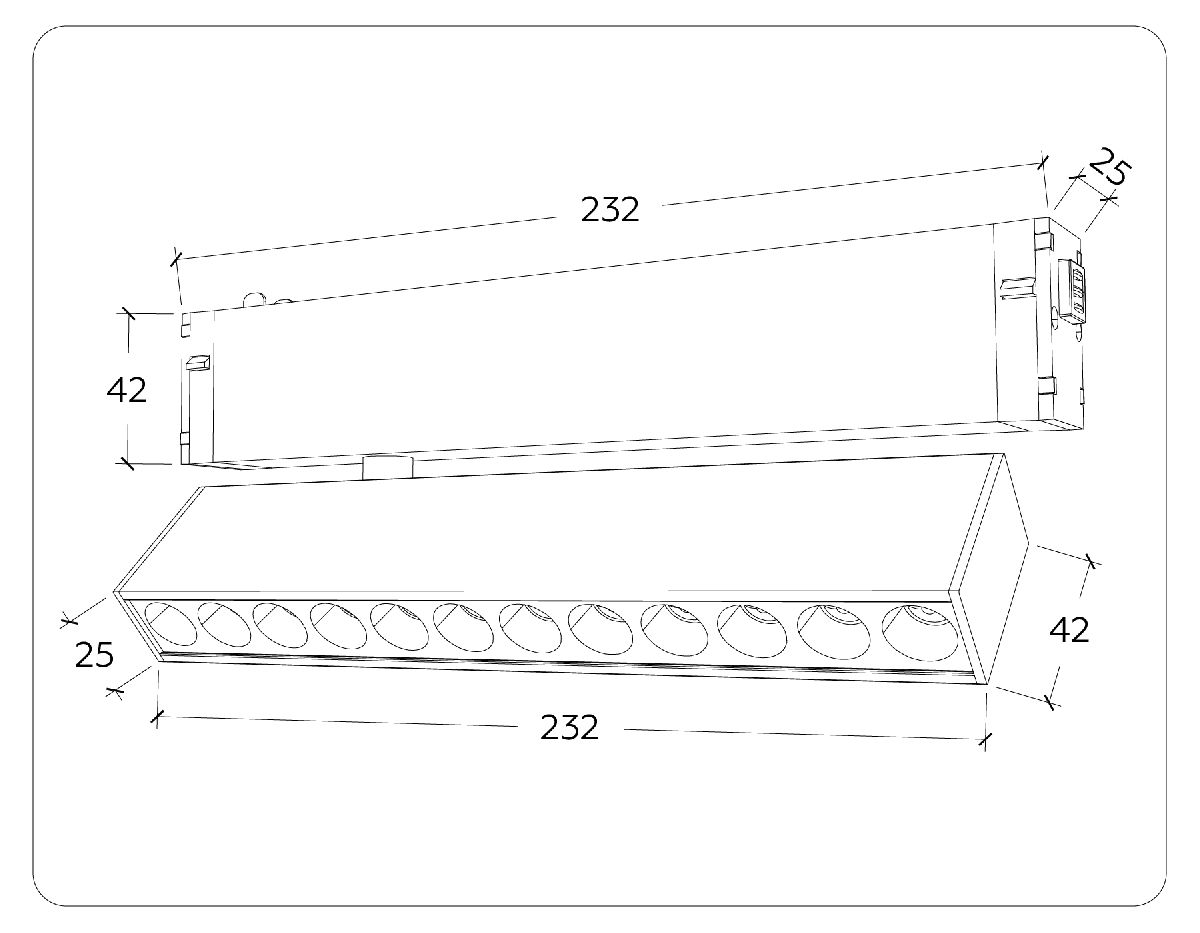 трековый магнитный светильник ambrella light magnetic 220v gl1342