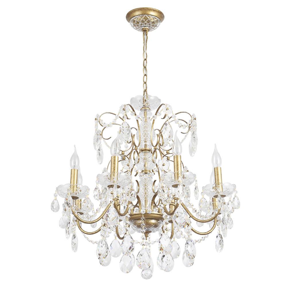 подвесная люстра crystal lux odelis sp8 gold