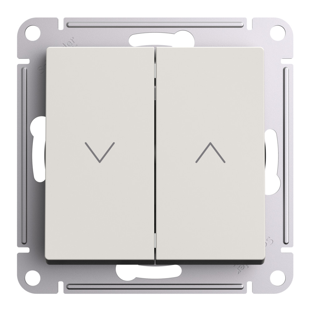 выключатель 2-клавишный жалюзи, 10а systeme electric atlasdesign бежевый atn000219