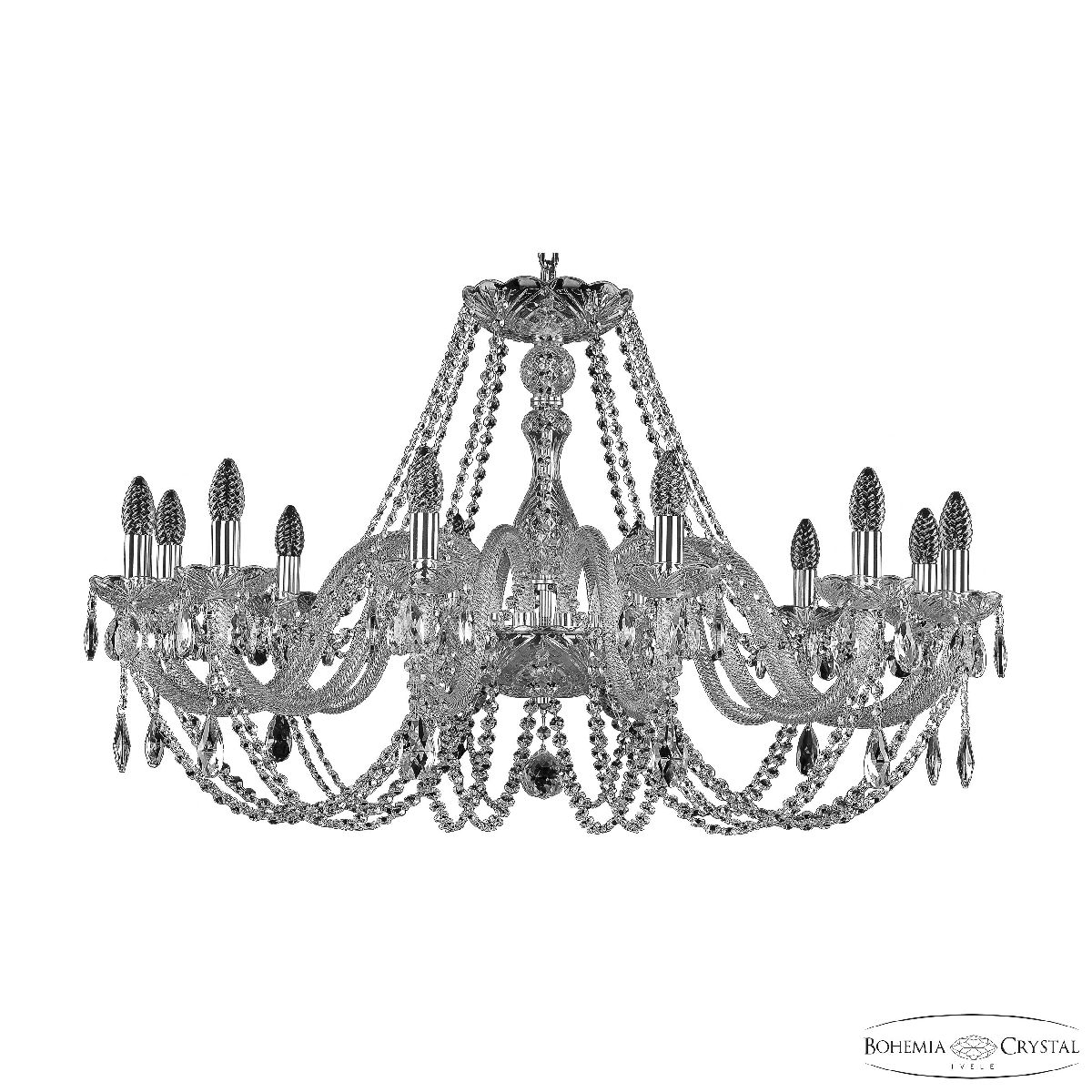 подвесная люстра bohemia ivele crystal 101/12/360 ni