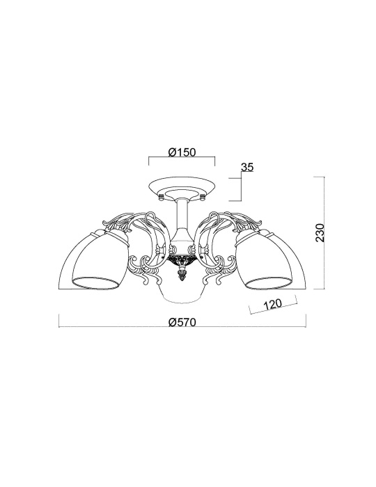 потолочная люстра myfar biene mr2702-5c