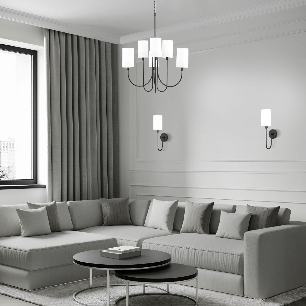 подвесная люстра eurosvet abbey 60164/6 черный smart a065746