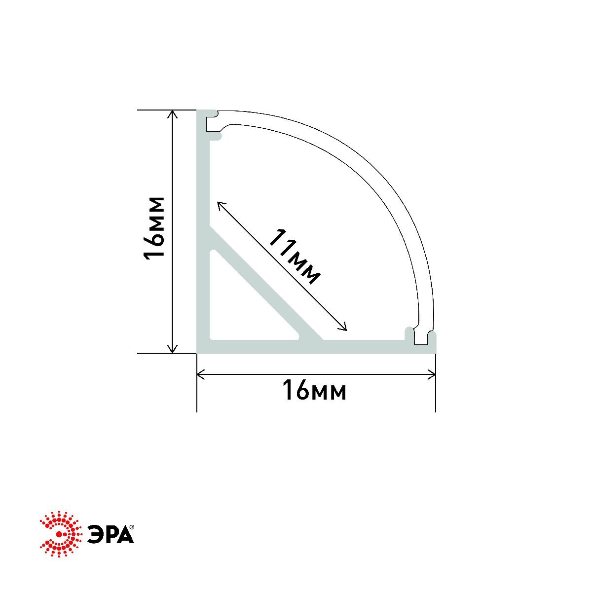 комплект с угловым анодированным профилем эра 1616r б0039465