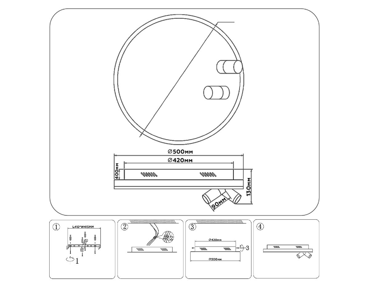 потолочная люстра ambrella light linetech fl5113