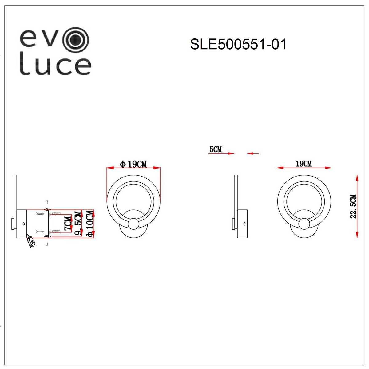 настенный светильник evoluce cerina sle500551-01