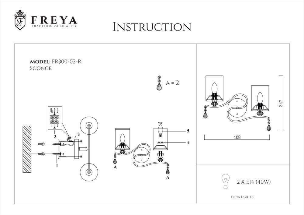 бра freya faust fr2300-wl-02-bz