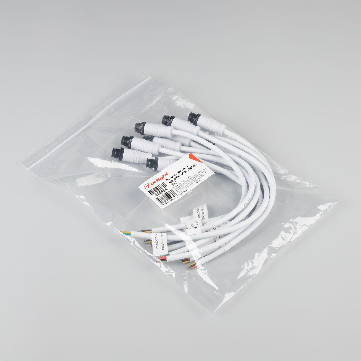 разъем выводной arlight arl-rgb-4pin-l300-m-ip67 048954