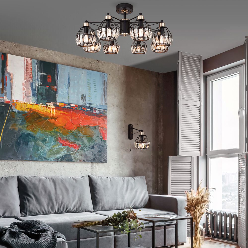 потолочная люстра eurosvet lord 70075/8 черный