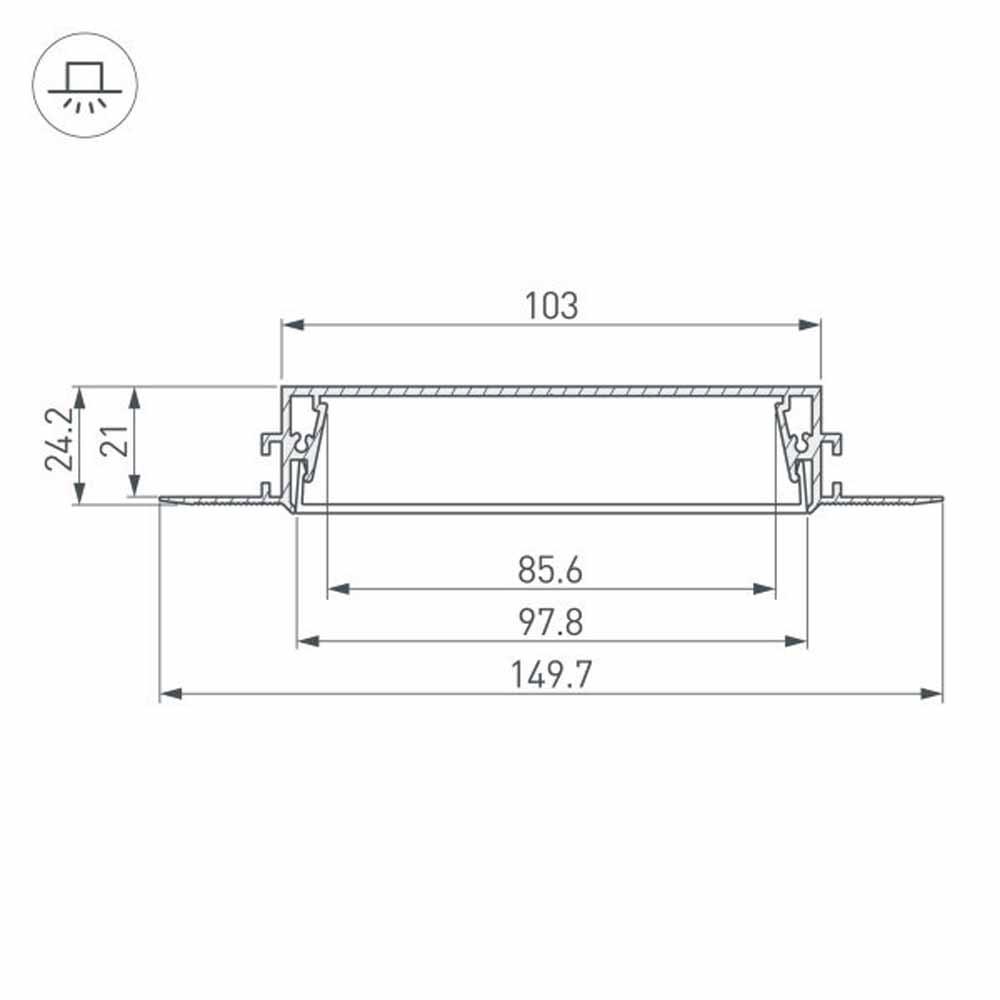 встраиваемый профиль arlight sl-linia97-fantom-2000 anod 034987