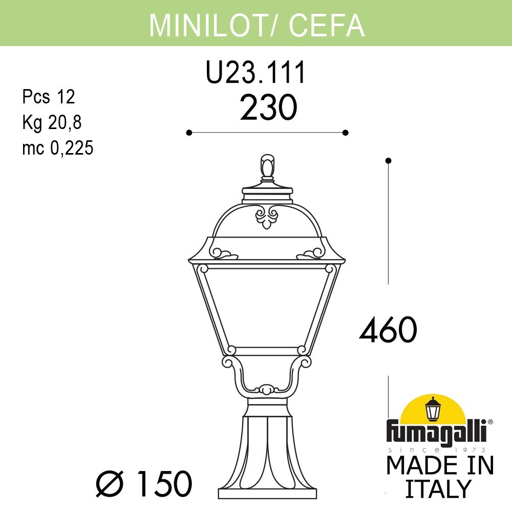 ландшафтный светильник fumagalli minilot/cefa u23.111.000.bxe27
