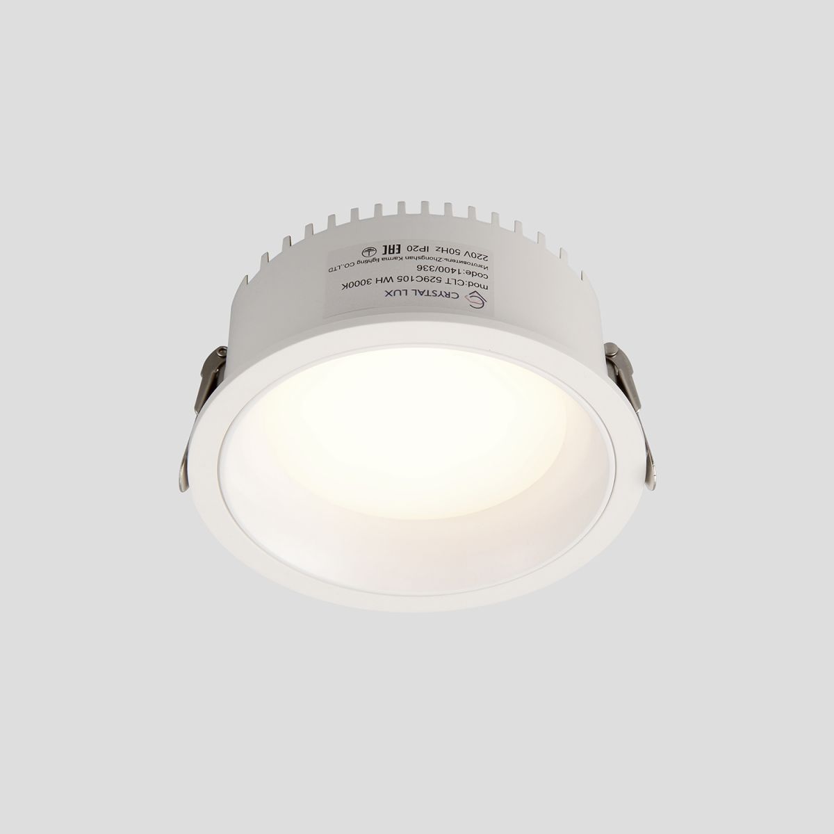 встраиваемый светильник crystal lux clt 529c105 wh 3000k