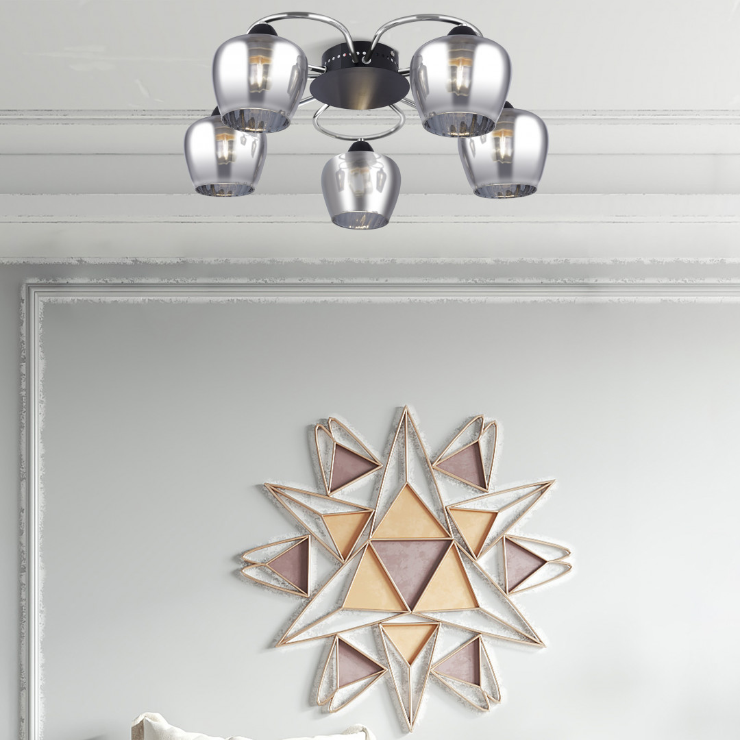 потолочная люстра arte milano amalfi 321508/5 cr+bk