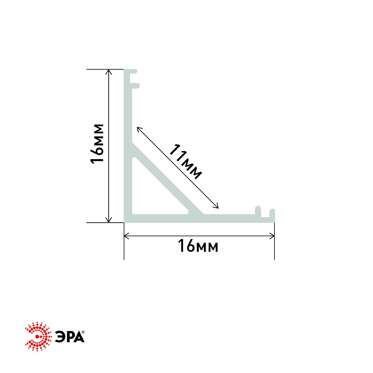 накладной анодированный профиль эра 1616-1 б0039446