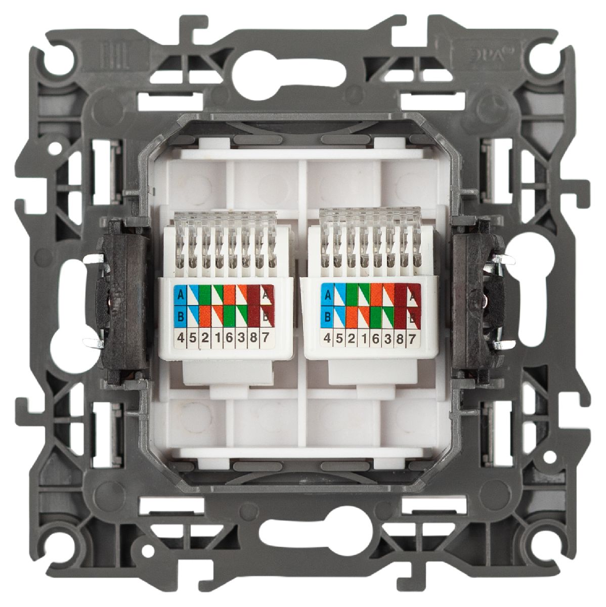 розетка компьютерная двойная rj45 эра 12-3108-16 б0065665