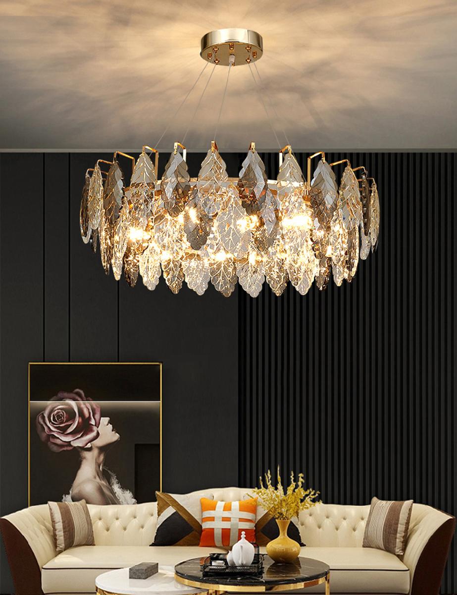 подвесная люстра delight collection d8011p/r-1000 gold/smoky