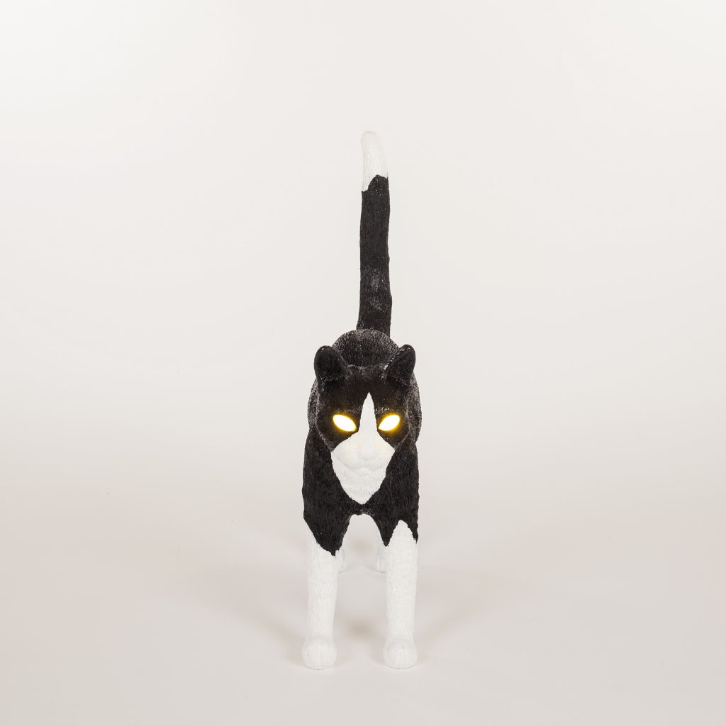 настольная лампа jobby the cat black and white seletti