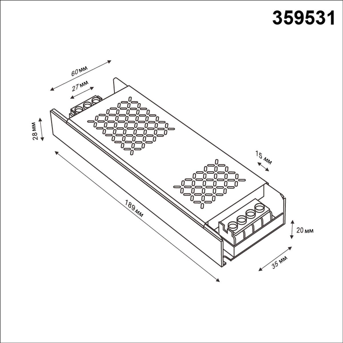 драйвер novotech drive glat ip20 300w 48v 359531